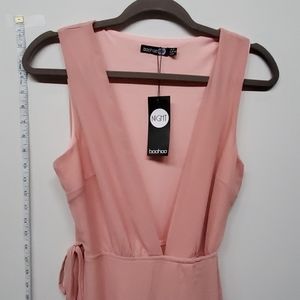 Boohoo Eloise wrap front chiffon maxi dress